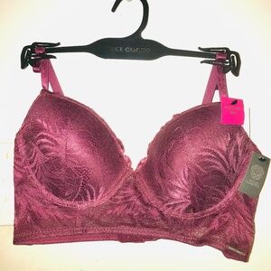 NWT- Vince Camuto Plum/Burgundy/Oxblood Lace Longline 34C Bra Style: VCO12156RS